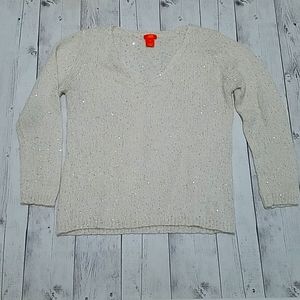 Joe Fresh Large womens White with silver sequins